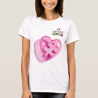 IDIC15レディースワイシャツのピンクのハートはカスタマイズ Tシャツ