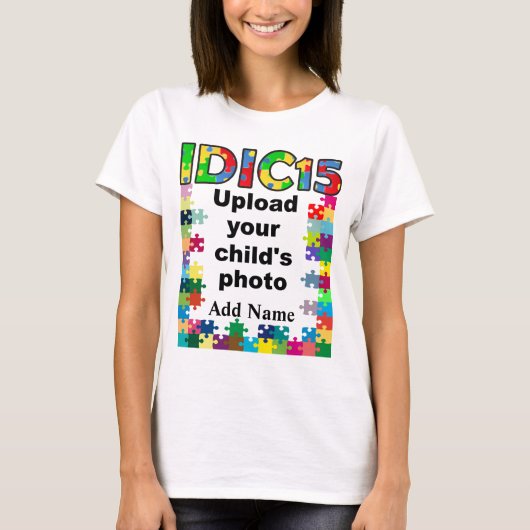 IDIC15レディースワイシャツの多彩なパズルフレームのカスタム Tシャツ (正面)