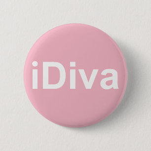 iDiva not iPhoneまたはiPadおもしろいウィティバッジユーモアのある 缶バッジ