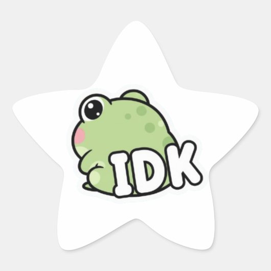 IDK Frog Sticker Cute Ignoring Frog Minimal Meme K 星シール (正面)