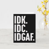 Idk IdcとIdgafも…私は知らない カード (黄色い花)