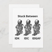IDK、IDC、3つのスケルトンを持つIDGAFの間でスタック シーズンカード (正面/裏面)