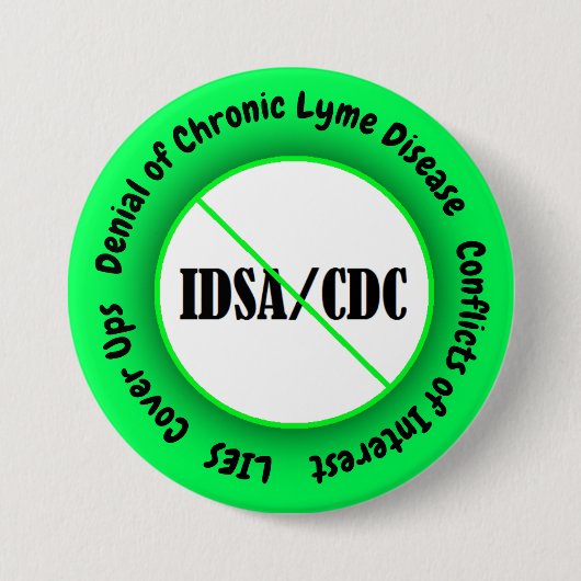 IDSA利益相反性障害ボタンライム病 缶バッジ (正面)