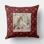 Idyllic Victorian Angel Red and Gold Gift Pillow クッション (裏面)