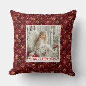 Idyllic Victorian Angel Red and Gold Gift Pillow クッション (正面)