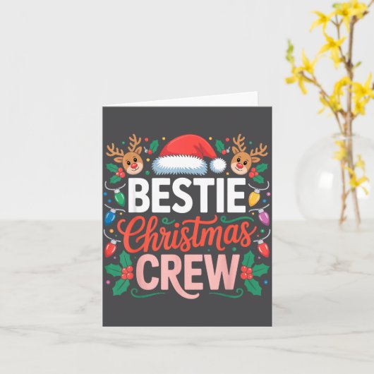 Ie Christmas Crew Santa Hat Holiday Art Matching F カード (黄色い花)