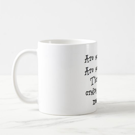 IEPの会合の泣き叫び無し コーヒーマグカップ (左)
