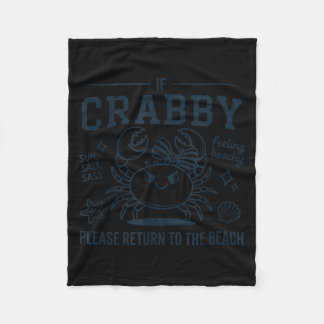 If Crabby Return to The Beach Coastal Nautical フリースブランケット