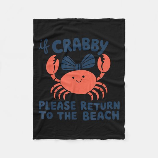 If Crabby Return to The Beach Summer Vacation フリースブランケット (正面)
