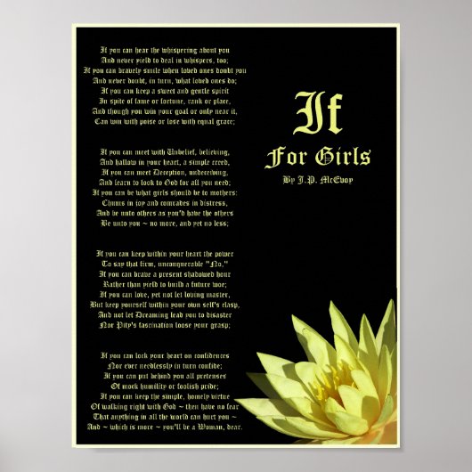 If For Girls Poem by J.P. McEvoy Print ポスター (正面)