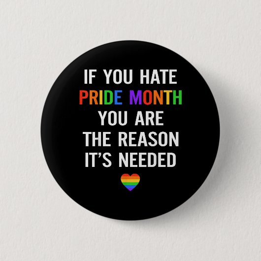 If Hate Pride Month The Reason Needed LGBT 缶バッジ (正面)