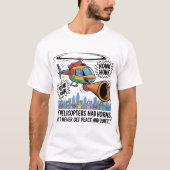 If Helicopters Had Horns – Funny Helicopter Comic Tシャツ (正面)