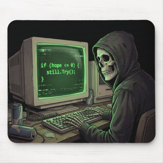 If Hope <= 0 Still Try | Cyberpunk Coding Gaming マウスパッド (正面)