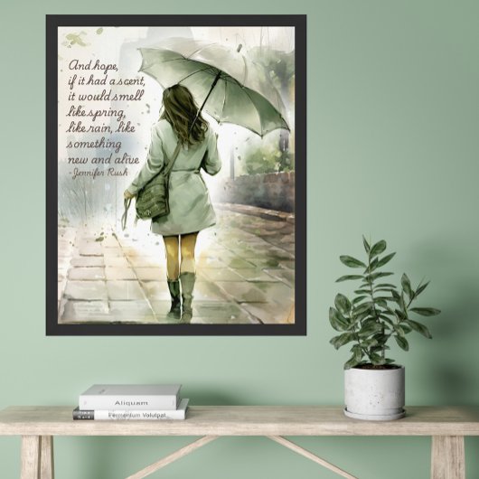 If Hope Had a Scent Watercolor Green Inspirational ポスター