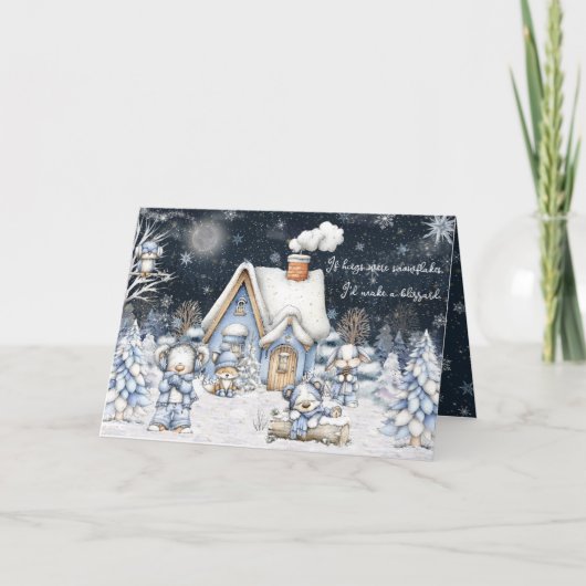 If Hugs Were Snowflakes I'd Make A Blizzard Winter カード (正面)