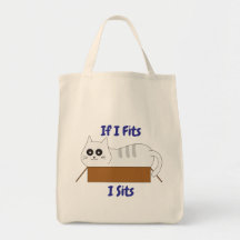 "If I Fits, I Sits" キャットトートバッグ