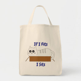 "If I Fits, I Sits" キャットトートバッグ トートバッグ