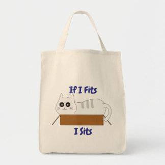 "If I Fits, I Sits" キャットトートバッグ トートバッグ