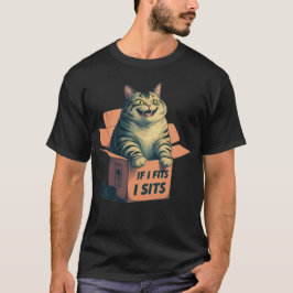 If I Fits I Sits 猫 Tシャツ