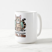 If I Fits I Sits Funny Cat Meme Laptop Worker Gift コーヒーマグカップ (正面右)