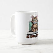 If I Fits I Sits Funny Cat Meme Laptop Worker Gift コーヒーマグカップ (正面左)