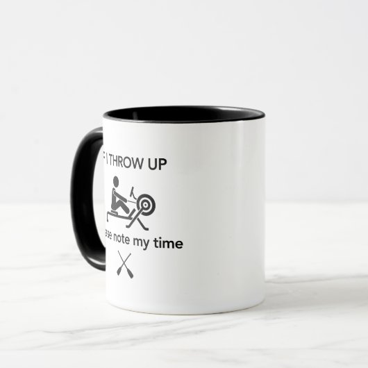 If I Throw Up Please Note My Time Funny Rowing マグカップ (正面左)