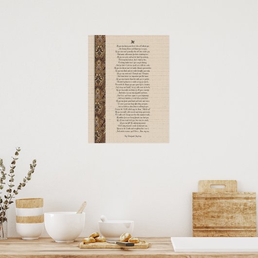 If  inspirational poetry by Rudyard Kipling ポスター (キッチン)