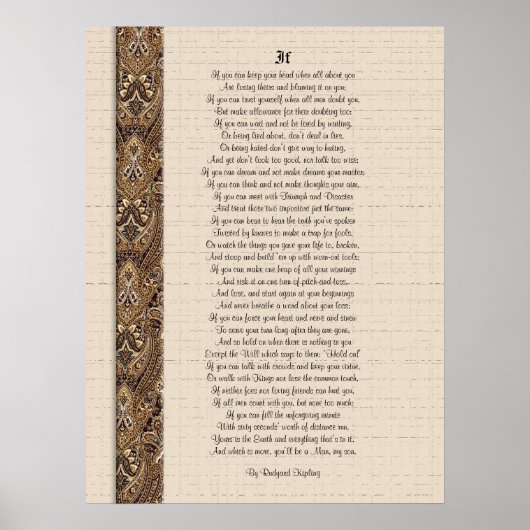 If inspirational poetry by Rudyard Kipling ポスター (正面)