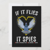 If It Flies It Spies Birds Are Not Real Funny Dron 招待状 (裏面)