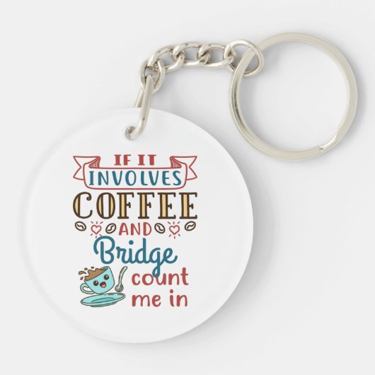 If It Involves Coffee and Bridge Cute Card Game キーホルダー (裏面)