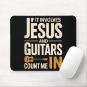If It Involves Jesus And Guitars Count Me In Guita マウスパッド (マウス)