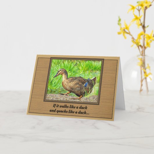If It Walks Like a Duck - Birthday Card カード (黄色い花)