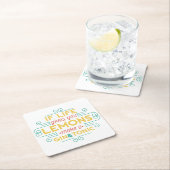 If life gives you lemons, make gin and tonic スクエアペーパーコースター (インサイチュ)