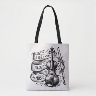 If Life Is a Song Love Is the Music Tote Bag トートバッグ