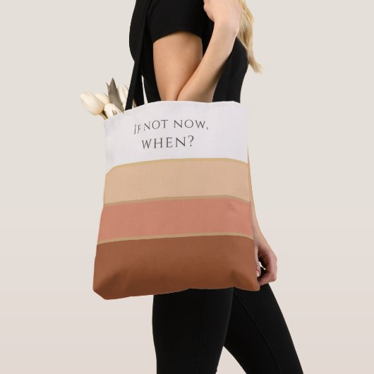 If Not Now, When? Premium Striped Tote Bag トートバッグ (クローズアップ)