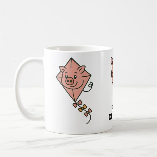 If pigs could fly - funny coffee mug コーヒーマグカップ (左)