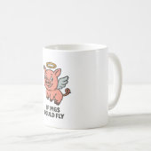 If Pigs Could Fly – Funny Whimsical Coffee Mug コーヒーマグカップ (正面右)