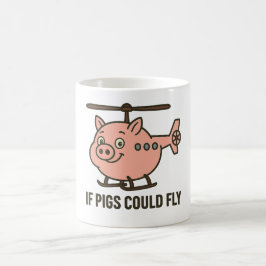 If pigs could fly - helicopter コーヒーマグカップ