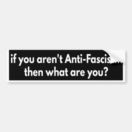 if you aren't Anti-Fascist... then what are you? B バンパーステッカー (正面)