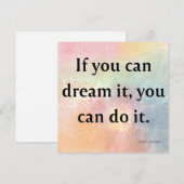 If You Can Dream It Watercolor Quote Card シーズンカード (正面/裏面)