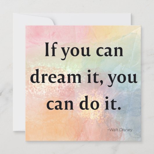 If You Can Dream It Watercolor Quote Card シーズンカード (正面)