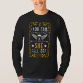 if You Can Read This She Feel Off Motorcycle Skull Tシャツ (正面)