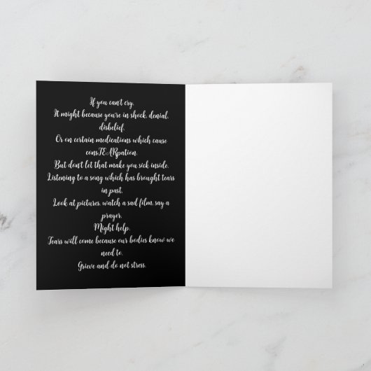 If You Can't Cry カード (内部)