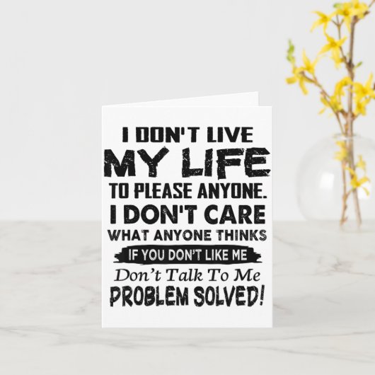 If You Don't Like Me Don't Talk To Me. Problem Sol カード (黄色い花)