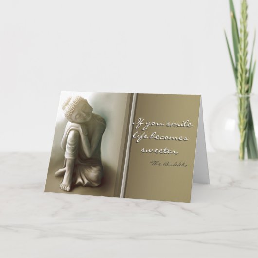 If you smile...Buddha Quote Greeting Card カード (正面)