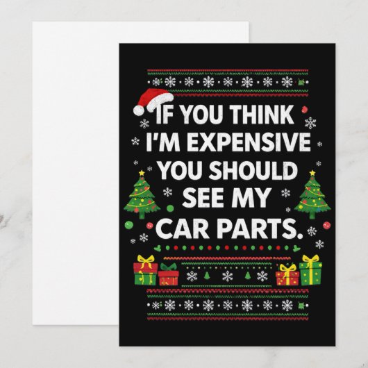 If You Think I’m Expensive Funny Christmas シーズンカード (正面/裏面)