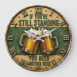If You're Still Standing You Need Another Beer ラージ壁時計