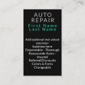 iFix。 カスタマイズ可能な自動車修理コンピュータ修理 名刺 (裏面)