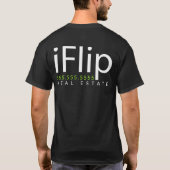 iFlip。 私は不動産を弾きます。 ビジネス広告宣伝 Tシャツ (裏面)