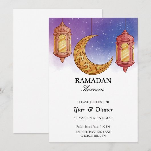 Iftarエレガント招待 招待状 (正面/裏面)